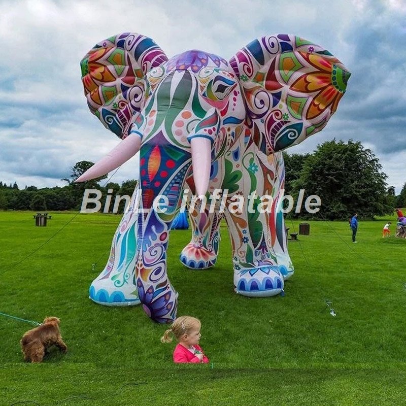 Customized Giant Inflatable Elephant Vibrant Colors Cartoonstyle Model For Effective Advertising - 1 Customized Giant Inflatable Elephant Vibrant Colors Cartoonstyle Model For Effective Advertising - 1