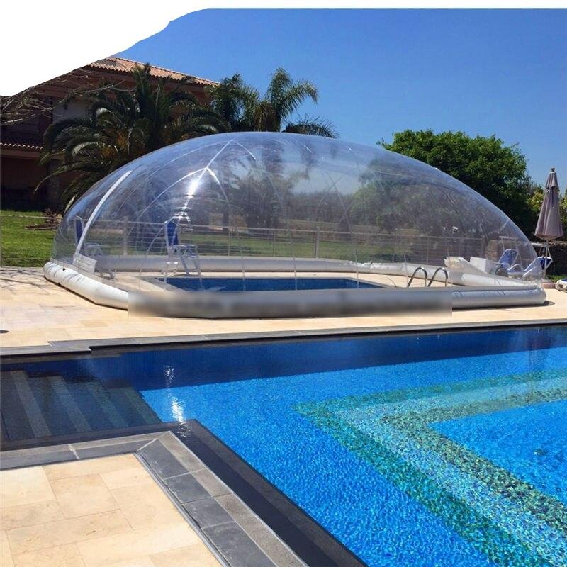 Deluxe Custom Transparent Inflatable Dome Tent Mobile Bubble Cover For Large Swimming Pools - 1