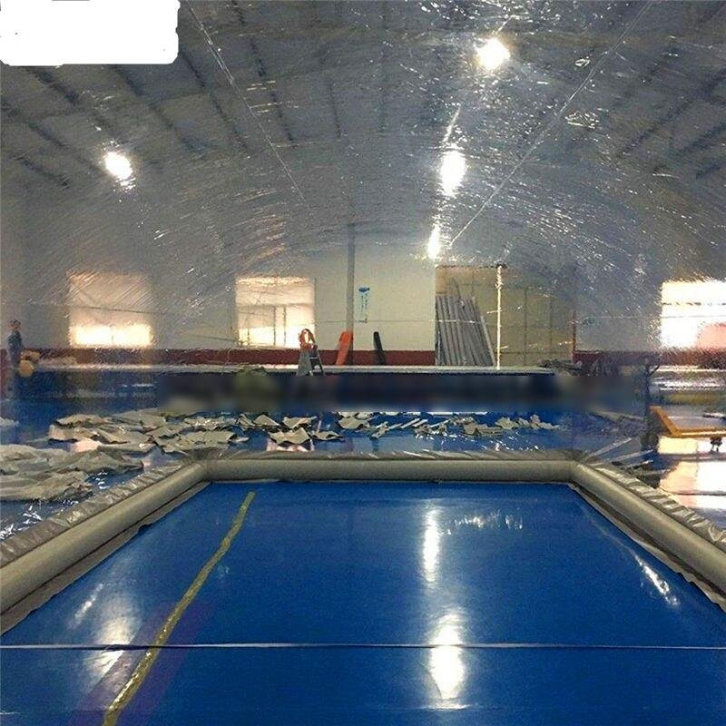Deluxe Custom Transparent Inflatable Dome Tent Mobile Bubble Cover For Large Swimming Pools - 3