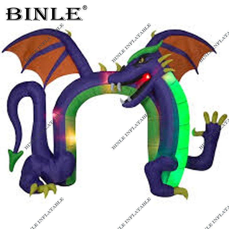 Custom Halloween Inflatable Dragon Archway Outdoor Ledlit Balloon Arch For Festive Decoration - 2