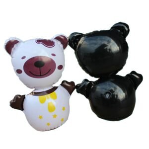 Cute Stand Up Inflatable Panda & Bear Boxing Punching Bop Bag Child Toy Tumbler Blow Birthday Gift Party Supply - 2