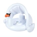 Dmar 0-3 Years Baby Inflatable Flamingo Swan Pool Float With Sunshade Ride-on Swimming Ring Safe Seat Water Toys Infant Circle - 6