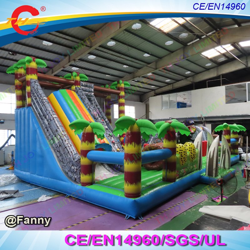 Kids Inflatable Dinosaur Bouncy Castle 12x8m Party Bouncer House With Fun Slide Party Entertainment Park - 3