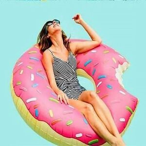 Donut Inflatable Swimming Ring Adult Super Large Gigantic Doughnut Kids Children Summer Party Pool Toys Life Buoy Seat Float