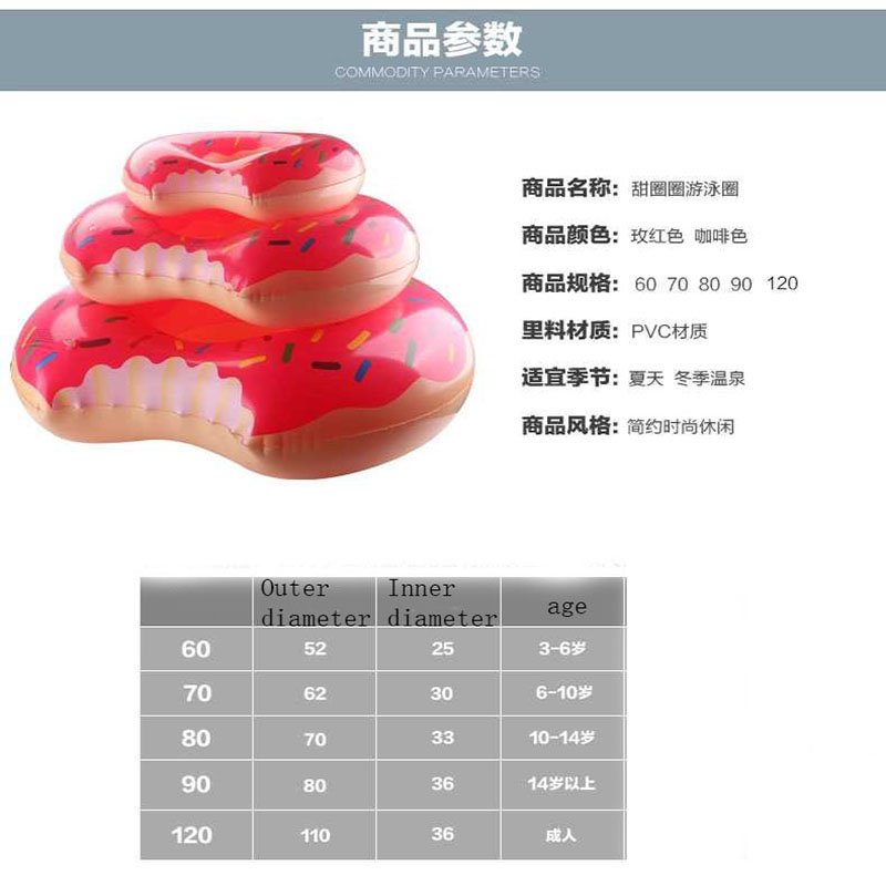 Extra Large Inflatable Donut Swim Ring Lifesaver Float Seat For Adults Summer Childrens Pool Party Toy - 1 Extra Large Inflatable Donut Swim Ring Lifesaver Float Seat For Adults Summer Childrens Pool Party Toy - 1