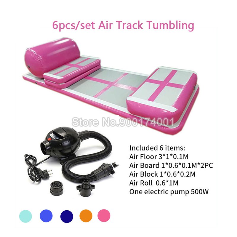 6piece Inflatable Gymnastics Air Track Tumbling Mat Set For Mini Gym Training - 4