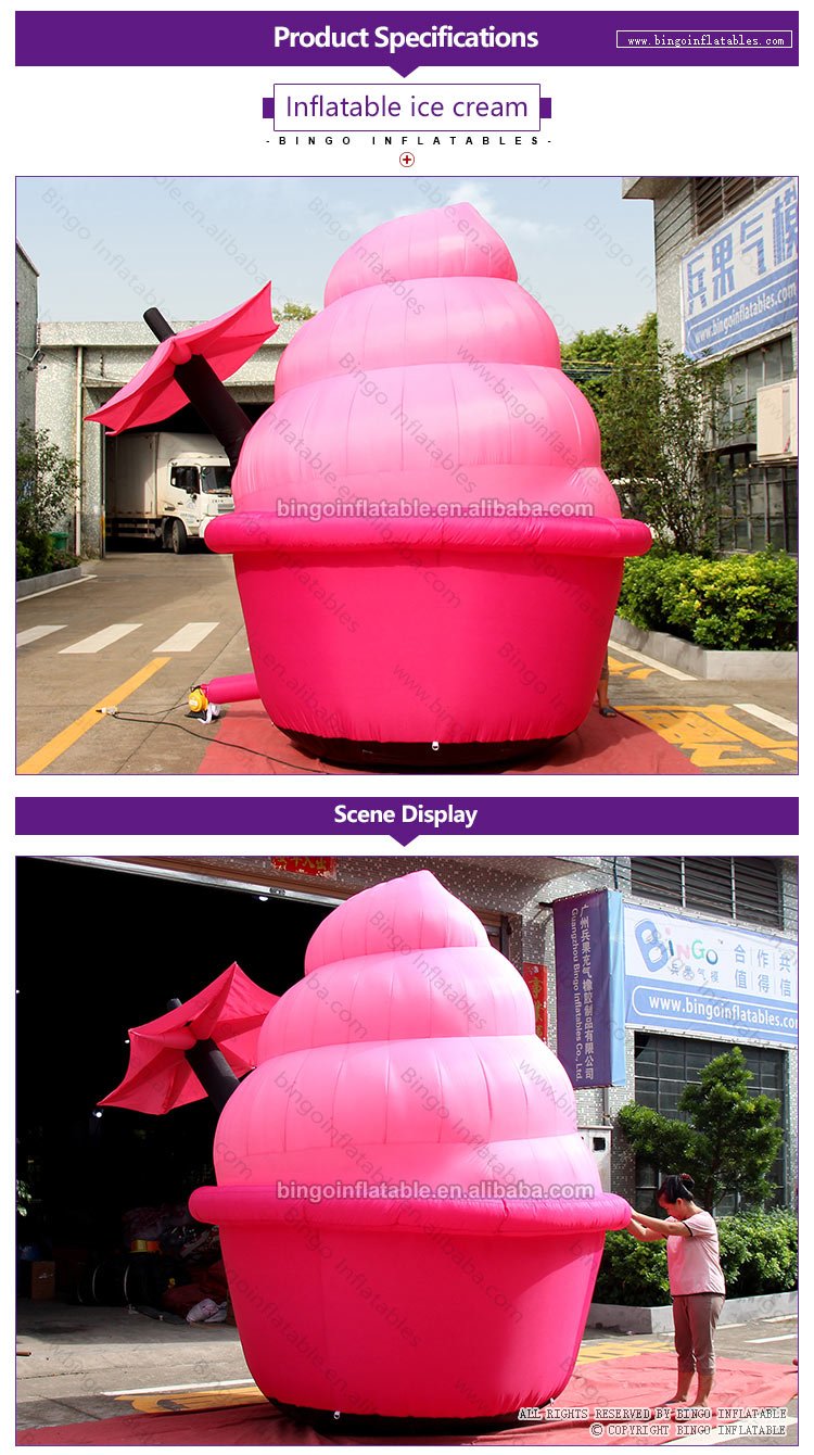 10ft Giant Inflatable Ice Cream Balloon Toy Perfect For Parties Events And Festive Decorations - 1 10ft Giant Inflatable Ice Cream Balloon Toy Perfect For Parties Events And Festive Decorations - 1