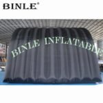 Durable 8x5x4m Single Black Inflatable Tunnel Tent Stage Cover With Rear Curtain For Concert - 4