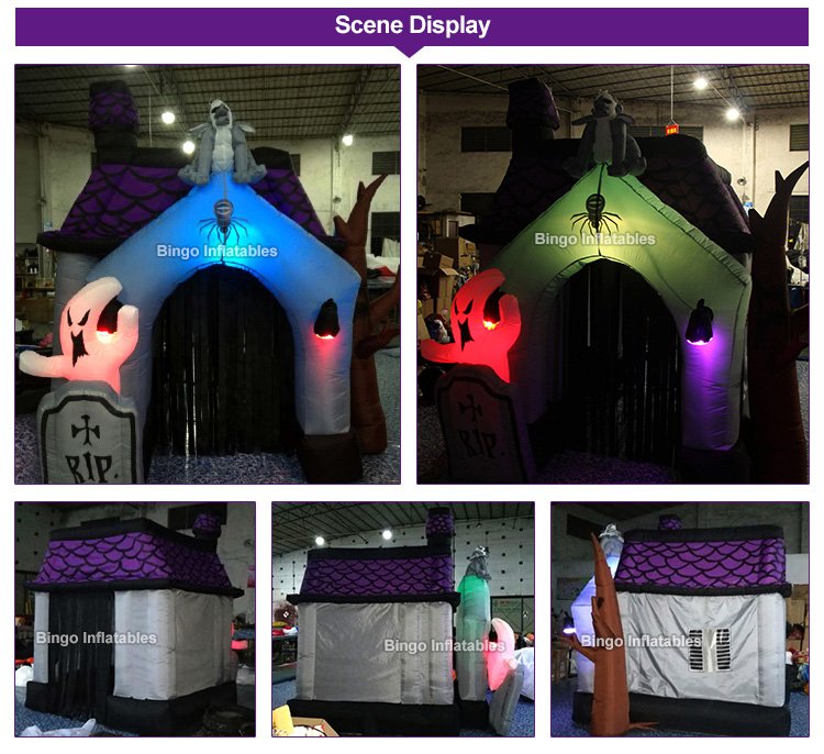 Ecofriendly 3x3mh Ledlit Inflatable Haunted House Tunnel Perfect For Amusement Park Balloon Toys And Events - 2