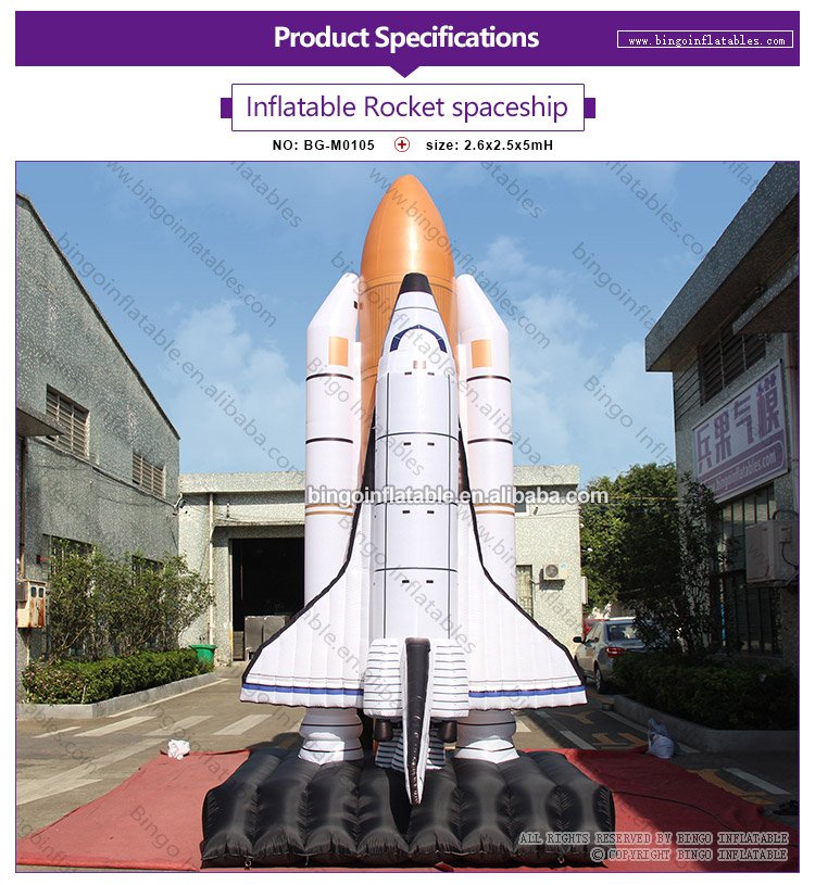 Outdoor Inflatable Spaceship Model 6x25x5mh Event Decoration Interactive Spacecraft Balloon Display Toy - 1