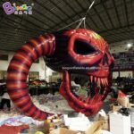 Exquisite Handmade 7x2 4x4 3mh Inflatable Skull For Halloween Decorations Red Display Toys - 2