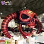 Exquisite Handmade 7x2 4x4 3mh Inflatable Skull For Halloween Decorations Red Display Toys - 4