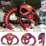 Exquisite Handmade 7x2 4x4 3mh Inflatable Skull For Halloween Decorations Red Display Toys - 6