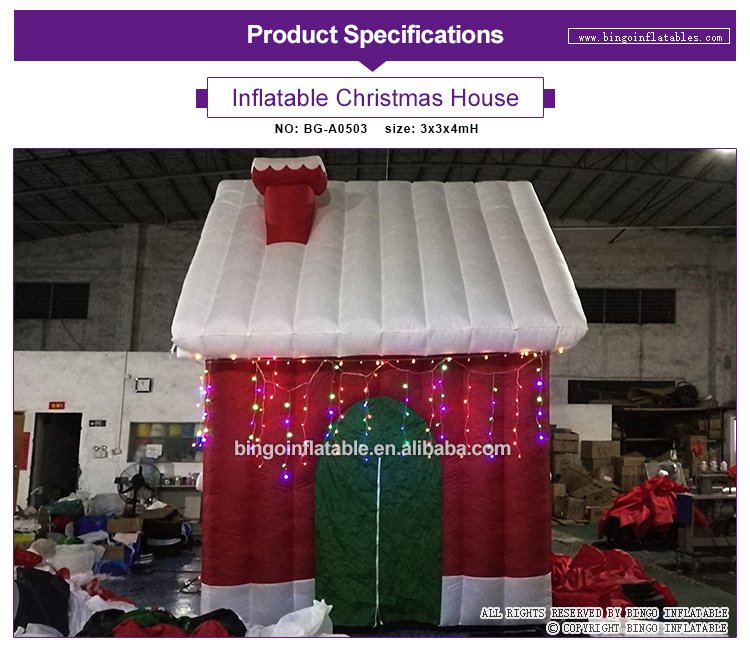 Deluxe Ledlit Inflatable Christmas House Display 3x3x4 Meters Perfect For Holiday Decoration And Toys - 1