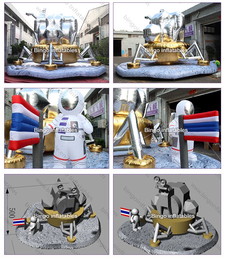 Durable Handmade 8x5mh Giant Inflatable Spaceship Model Aerospace Decoration Balloon Display Toy For Kids And Events - 1