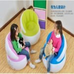 Flocking Inflatable Children's Sofa Foldable Portable Kid's Chair Creative Lazy Couch Child Furniture For Bedroom Living Room - 6