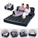 Foldable Inflatable Sofa Leather Folding Multifunctional Home Furniture Garden Bedroom Portable Camping Bed For 2 Person