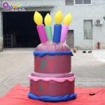 2 Meters Tall Inflatable Chocolate Birthday Cake For Blow Up Display Toys - 3
