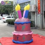 2 Meters Tall Inflatable Chocolate Birthday Cake For Blow Up Display Toys - 6