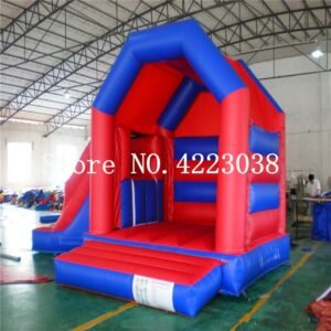 Games Trampoline For Children Inflatable Bouncy Castle Outdoors Toy Slide With Blower - 2