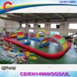 Air Outdoor 20x10m Giant Inflatable Go Kart Track For Zorb Ball Race Car - 3