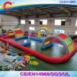 Air Outdoor 20x10m Giant Inflatable Go Kart Track For Zorb Ball Race Car - 4