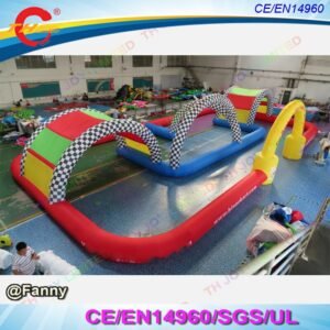 Air Outdoor 20x10m Giant Inflatable Go Kart Track For Zorb Ball Race Car - 2
