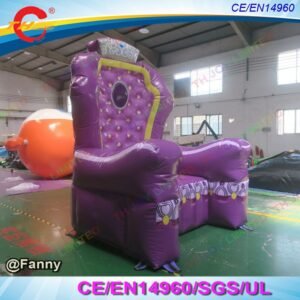 Door Purple Inflatable Throne Chair King And Queen Sofa Bounce For - 2