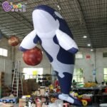 5 5m Giant Hanging Inflatable Killer Whale Model For Decoration Customized Blow Up Promotion Toys - 3