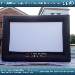 7 6m 16 9 Front Rear Projection Inflatable Movie Screen Outdoor Tv Cinema With Ce Ul Blower - 2