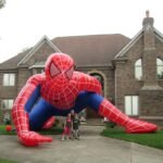 5mh Giant Backyard Inflatable Spiderman Cartoon Outdoor Model For Halloween Party
