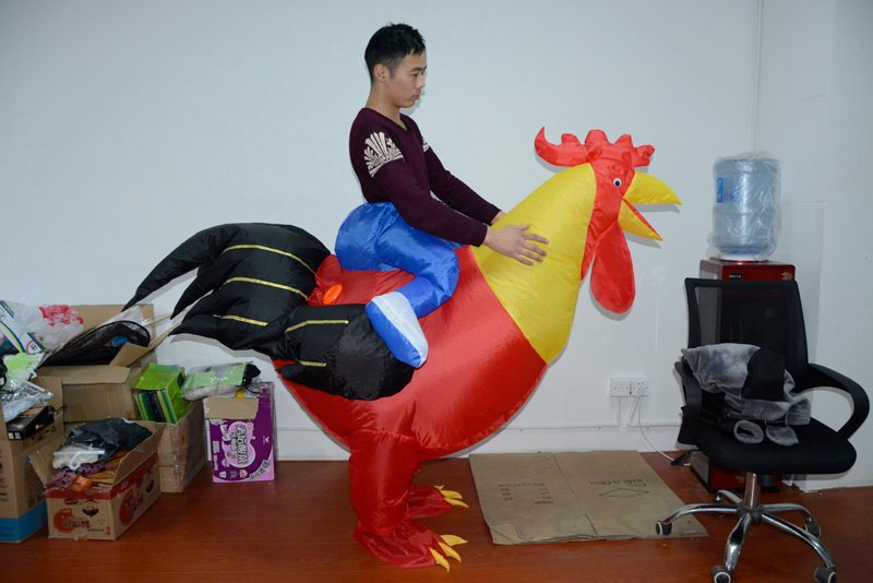 Hilarious Inflatable Rooster Costume For Halloween Carnival Christmas Birthday Parties Blow Up Chicken Fancy Dress Toys - 6