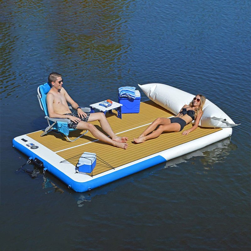 Funworld Inflatable Floating Water Platform Outdoor Foldable Island Dock With Durable Drop Stitch - 10 Funworld Inflatable Floating Water Platform Outdoor Foldable Island Dock With Durable Drop Stitch - 10