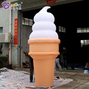 Good Quality 3mh Inflatable Lighting Ice Cream Model Individualized Led Sweet Cone Advertising Decoration - 2