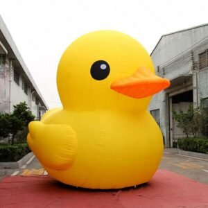 Highly Recommended 4mh Inflatable Giant Yellow Duck Model Inflated Bespoke Lovely Pet Rhubarb Decoration