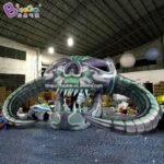 Giant 8 Meters Green Inflatable Skull With Led Lights For Halloween Decorations Customizable Size Display Toys - 4