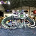 Giant 8 Meters Green Inflatable Skull With Led Lights For Halloween Decorations Customizable Size Display Toys - 6