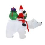 Giant Inflatable Santa Claus Riding Polar Bear 2m Christmas Head Doll Indoor Outdoor Garden Xmas Decoration - 3