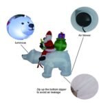 Giant Inflatable Santa Claus Riding Polar Bear 2m Christmas Head Doll Indoor Outdoor Garden Xmas Decoration - 5