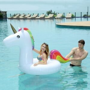 Giant Inflatable Unicorn Swimming Rings Animal Pool Toy Game Toys Air Mattresses Large Floating Island Boat Party