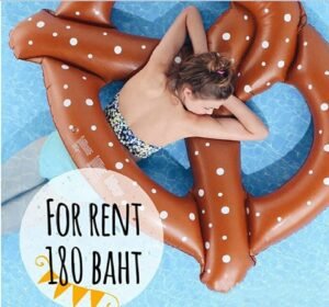 Giant Pretzel Pool Inflatable Toy Swimming Game Air Mattresses Large Floating Island Boat Party Holder Summer Fun Flamingo - 2