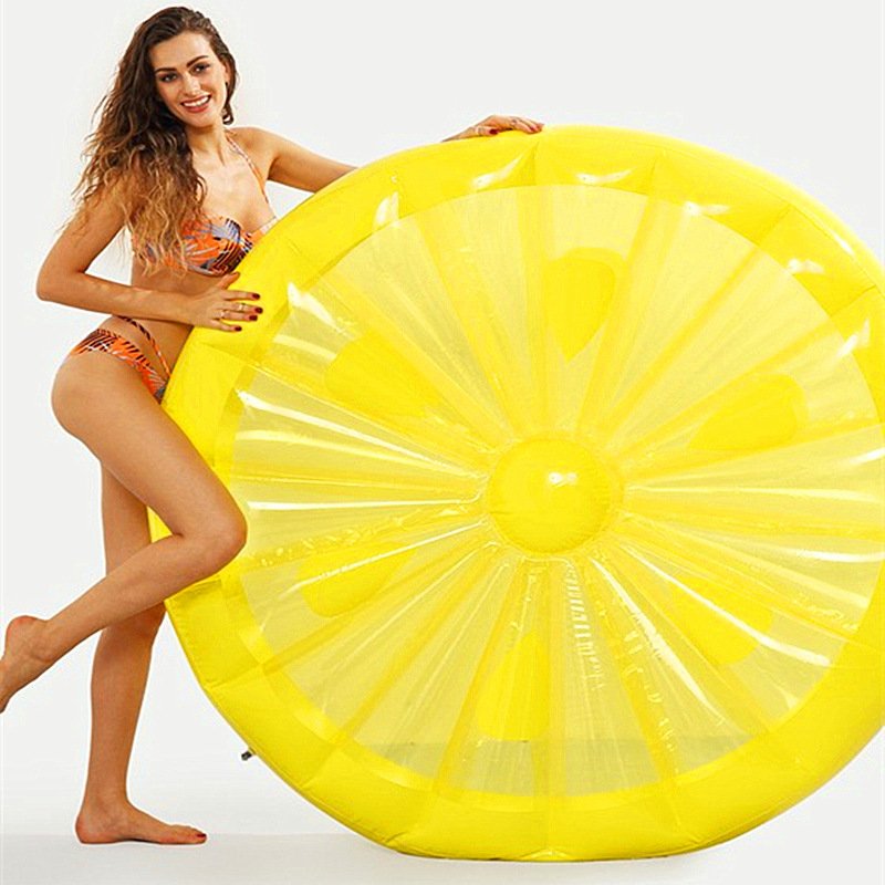 Giant 143cm Inflatable Lemon Slice Swimming Pool Float Large Fun Island Lounge Yellow Beach Toy Bed Fruitthemed Floating Water Lounger - 14 Giant 143cm Inflatable Lemon Slice Swimming Pool Float Large Fun Island Lounge Yellow Beach Toy Bed Fruitthemed Floating Water Lounger - 14