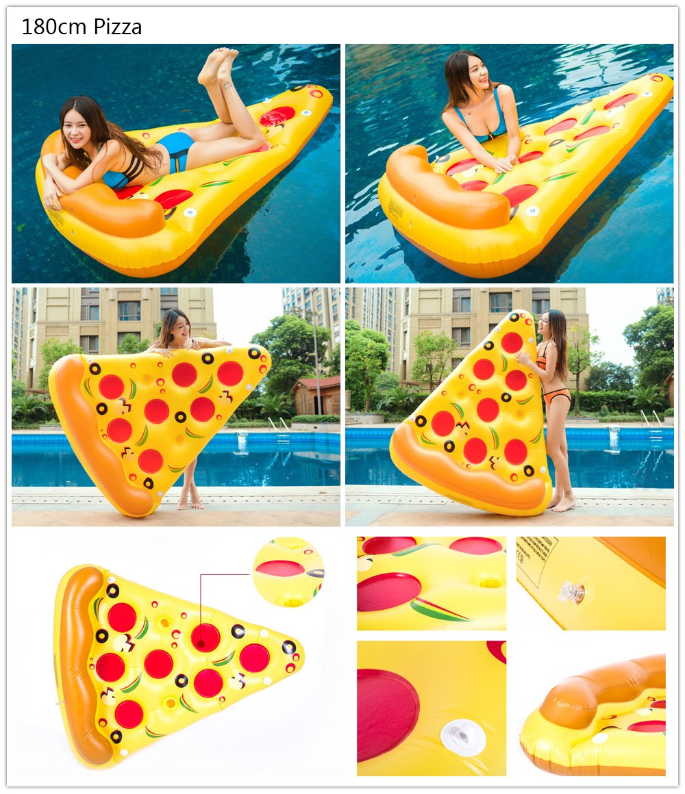 Extra Large 180cm Pizza Slice Inflatable Pool Float Adult Swimming Ring Water Toy Floating Mattress For Sea Parties - 3