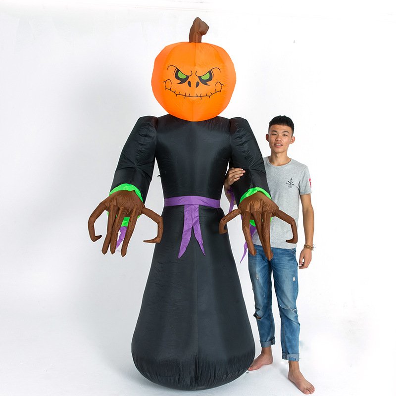 Outdoor Giant Halloween Led Lighted Inflatable Decoration Scary Pumpkin Grim Reaper Ghost Party Decor Toys - 5