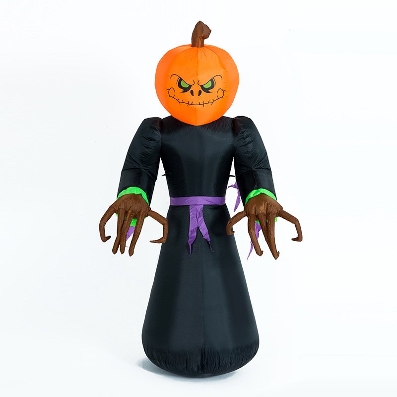 Outdoor Giant Halloween Led Lighted Inflatable Decoration Scary Pumpkin Grim Reaper Ghost Party Decor Toys - 1