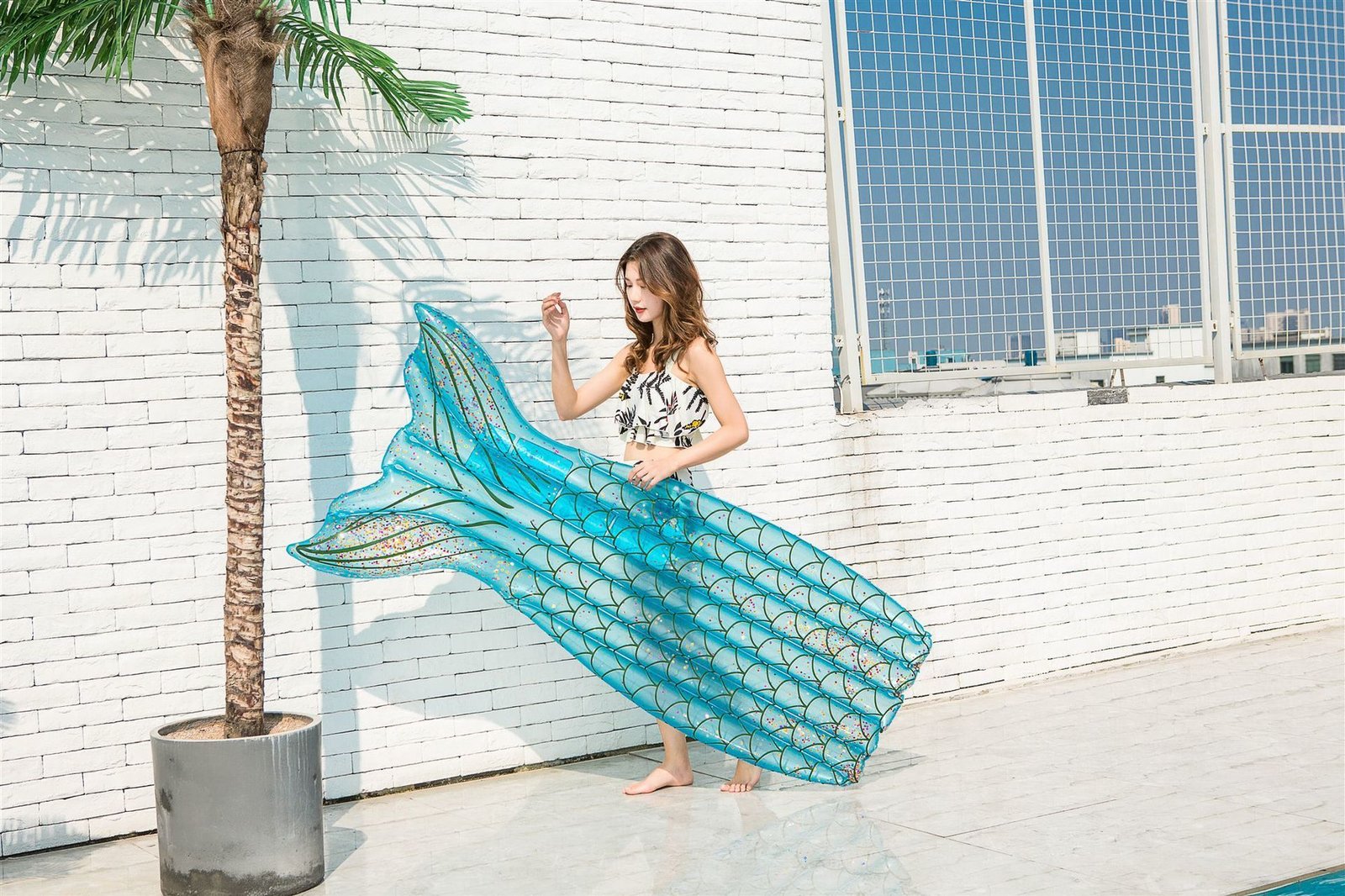 Colorful Giant Inflatable Mermaid Tail Pool Float Swimming Party Beach Lounger Summer Floating Raft - 8