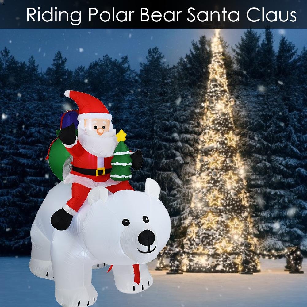 Giant 2m Inflatable Santa Claus On Polar Bear Christmas Decor For Indooroutdoor Garden - 3 Giant 2m Inflatable Santa Claus On Polar Bear Christmas Decor For Indooroutdoor Garden - 3