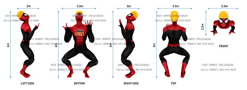 Large Inflatable Spiderman Replica Huge Outdoor Display White No Led Lights For Parties And Events - 1