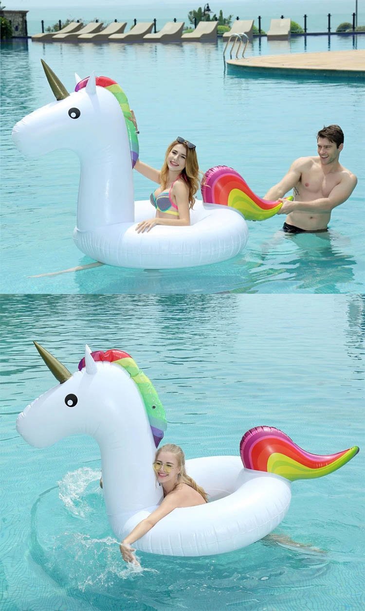Giant Inflatable Unicorn Pool Float Large Swimming Ring Fun Water Party Game Air Mattress Island Boat Toy - 1