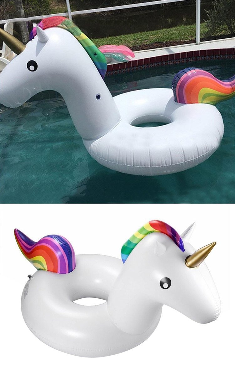 Giant Inflatable Unicorn Pool Float Large Swimming Ring Fun Water Party Game Air Mattress Island Boat Toy - 2